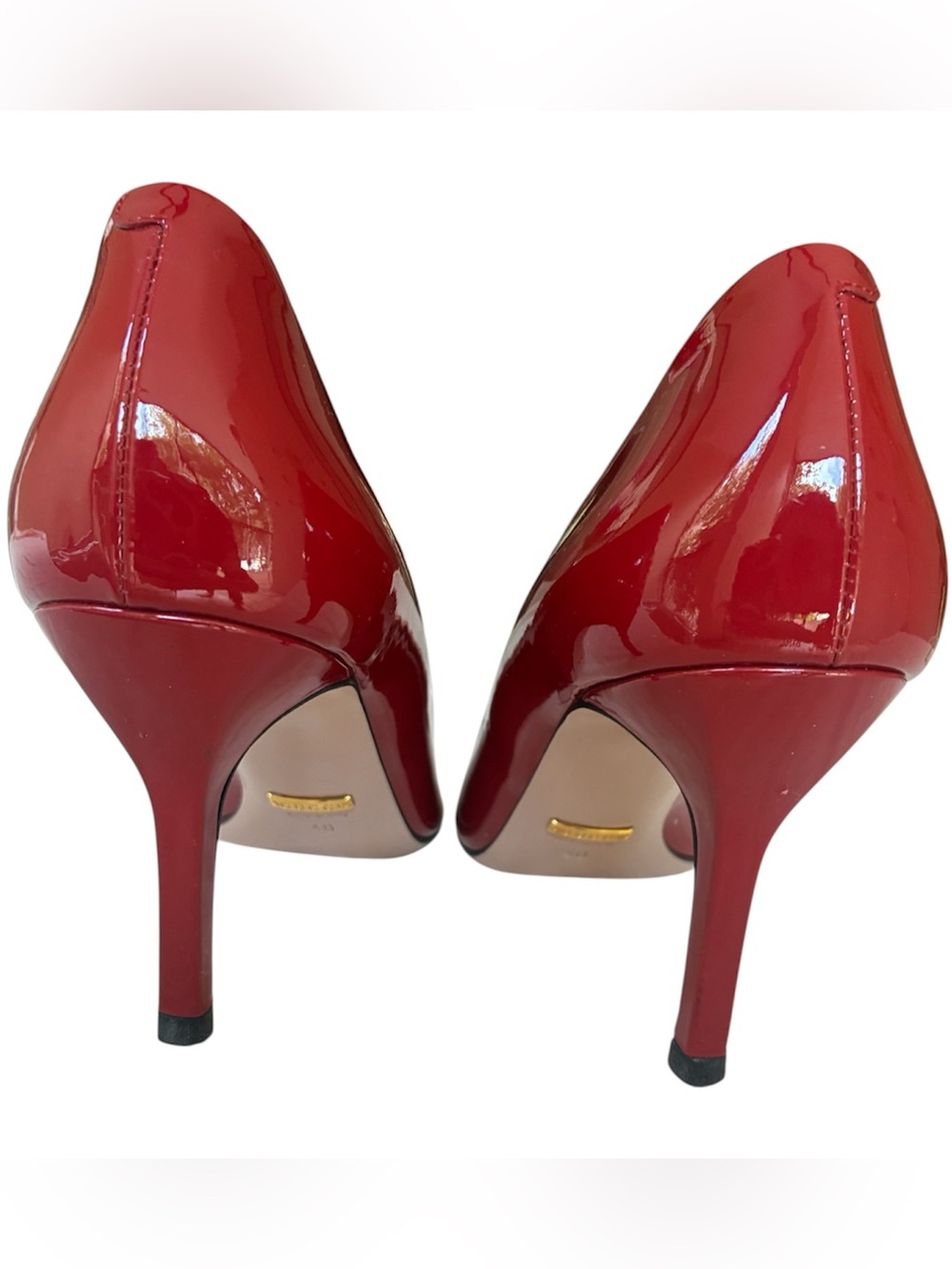 Gucci Red Patent Leather Classic Gold Horsebit Closed Toe Pump Heel Size US 10 - Picture 11 of 15
